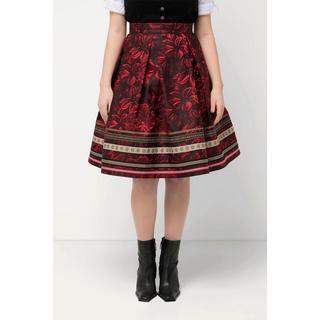 Ulla Popken Rock A-Linie Jacquard Blütenmuster Zierbänder  