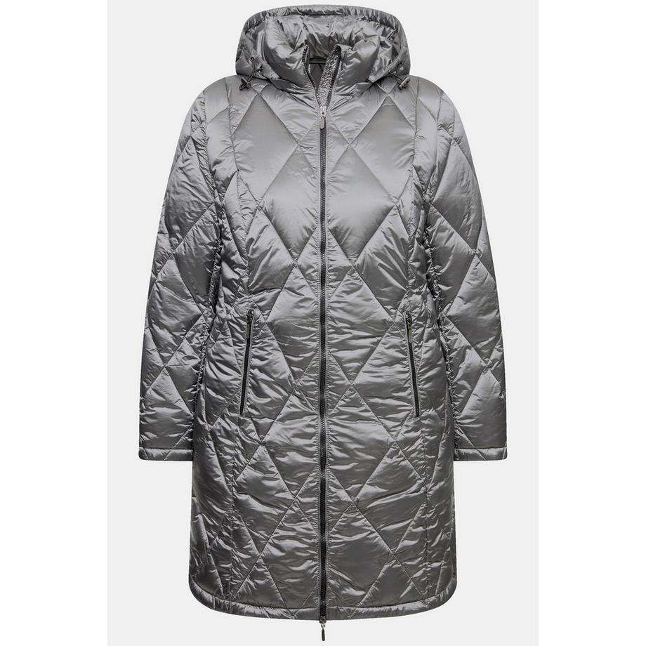 Ulla Popken Giacca Trapuntata con Cappuccio e Cerniera a Doppio Cursore  