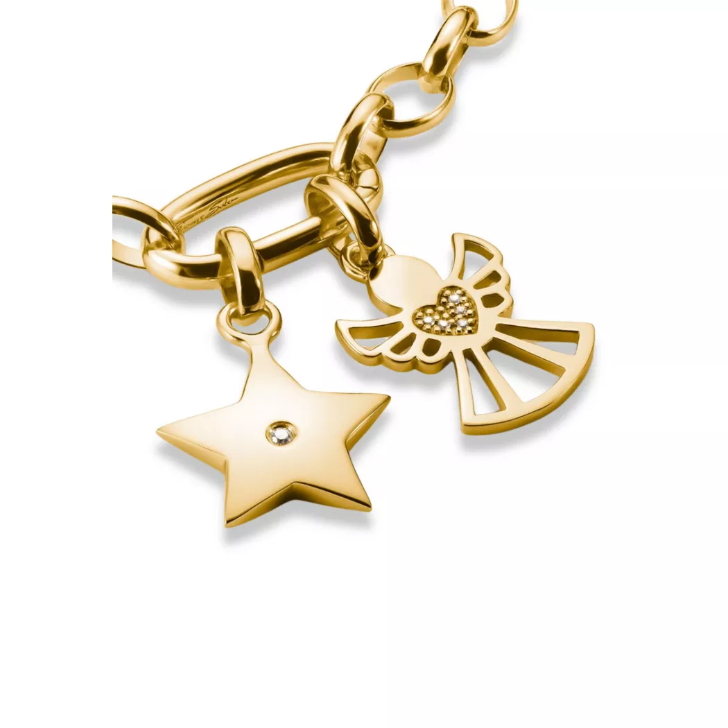 THOMAS SABO Charm Club Connect Gold Plated Cubic Zirconia Star Charm CC1238-414-14