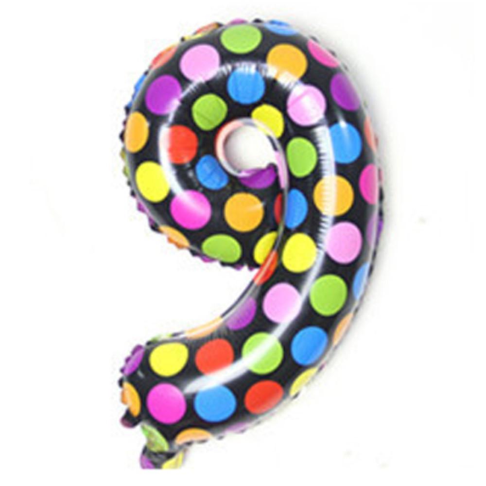 Cover-Discount  Ballon à Chiffres à Pois Multicolores Numã©Ro 