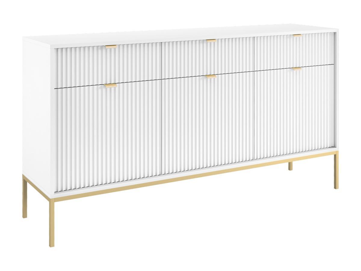 Sideboard Mit 3 Türen & 3 Schubladen - Weiß Und Goldfarben - Liouba Ii Von Pascal Morabito Unisex Weiss ONE SIZE