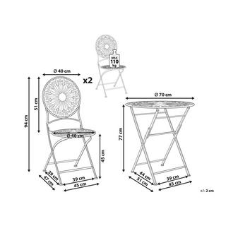 Beliani Bistro Set aus Eisen Rustikal SCAFA  