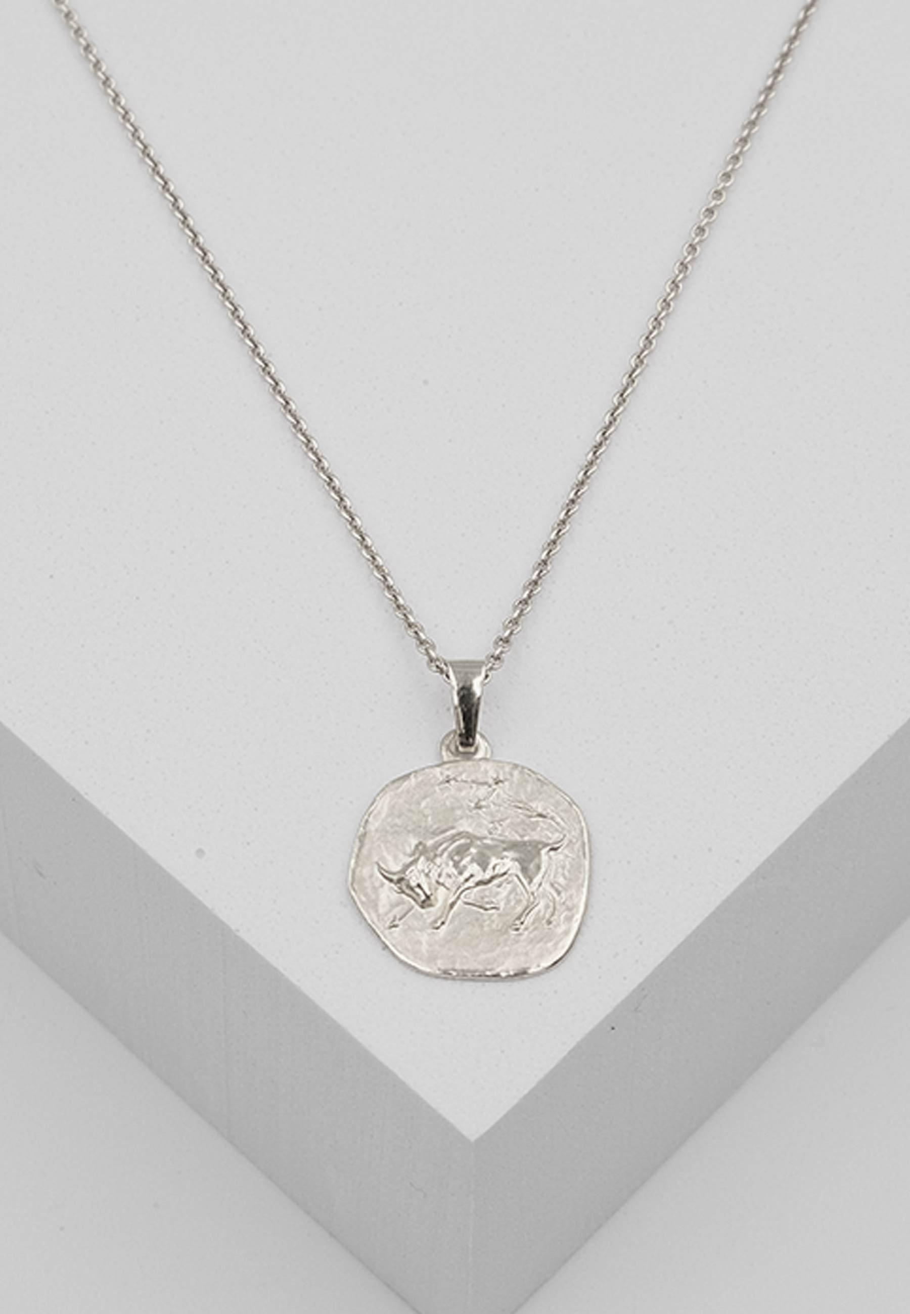 MUAU Schmuck  Anhänger Sternzeichen Stier Weissgold 750, 16x22mm 