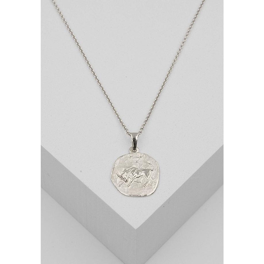 MUAU Schmuck  Pendentif signe du zodiaque taureau or blanc 750, 16x22mm 