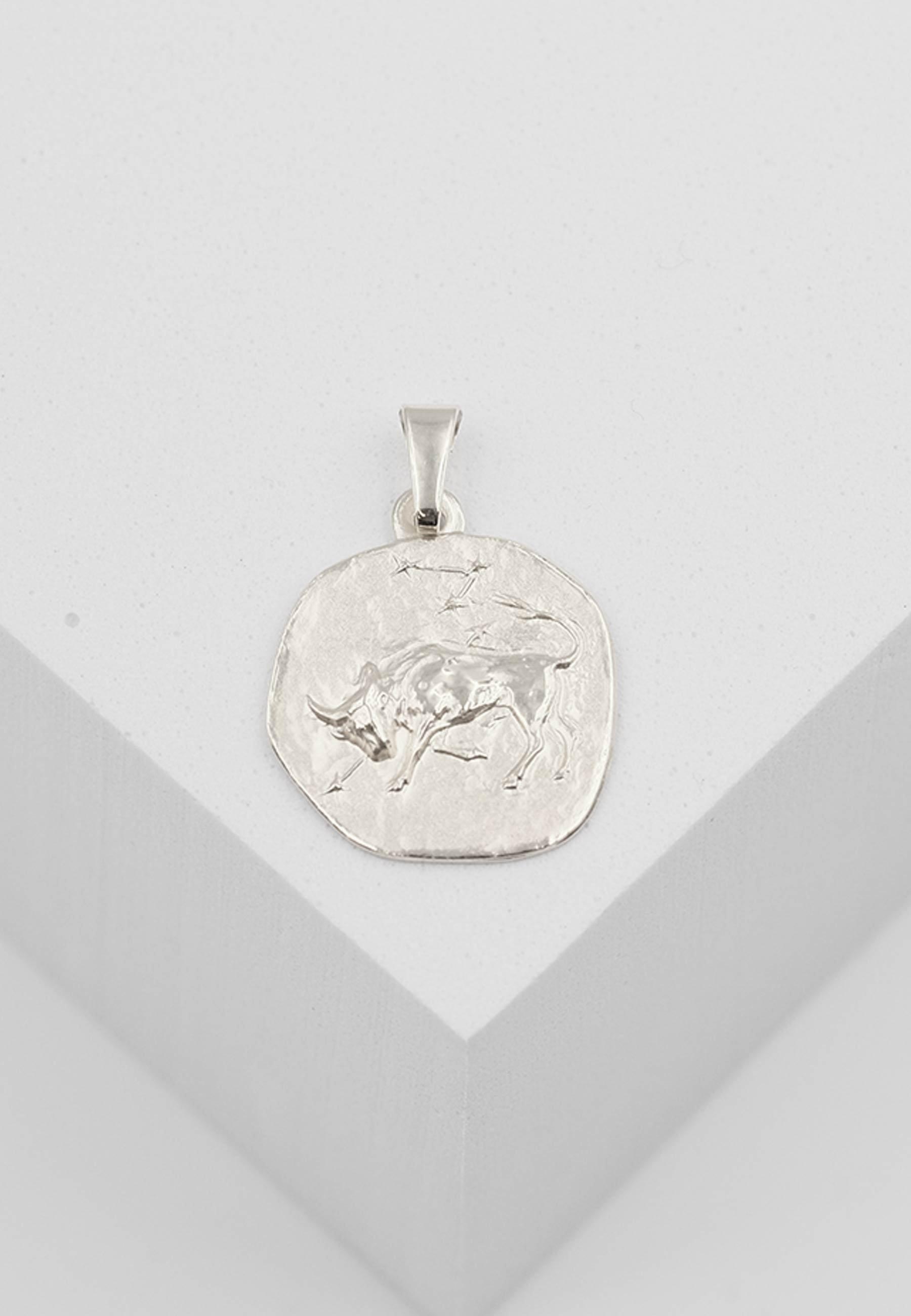 MUAU Schmuck  Anhänger Sternzeichen Stier Weissgold 750, 16x22mm 