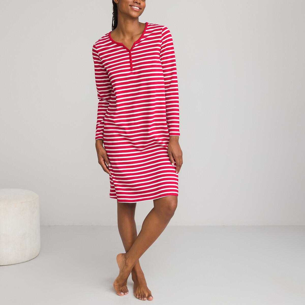 La Redoute Collections Chemise de nuit en jersey de coton rayée  