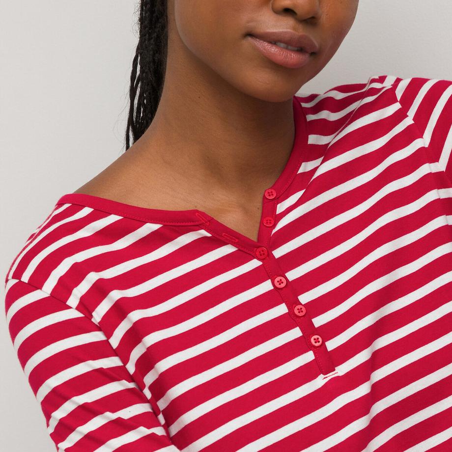 La Redoute Collections Baumwoll-Jersey Gestreiftes Nachthemd  