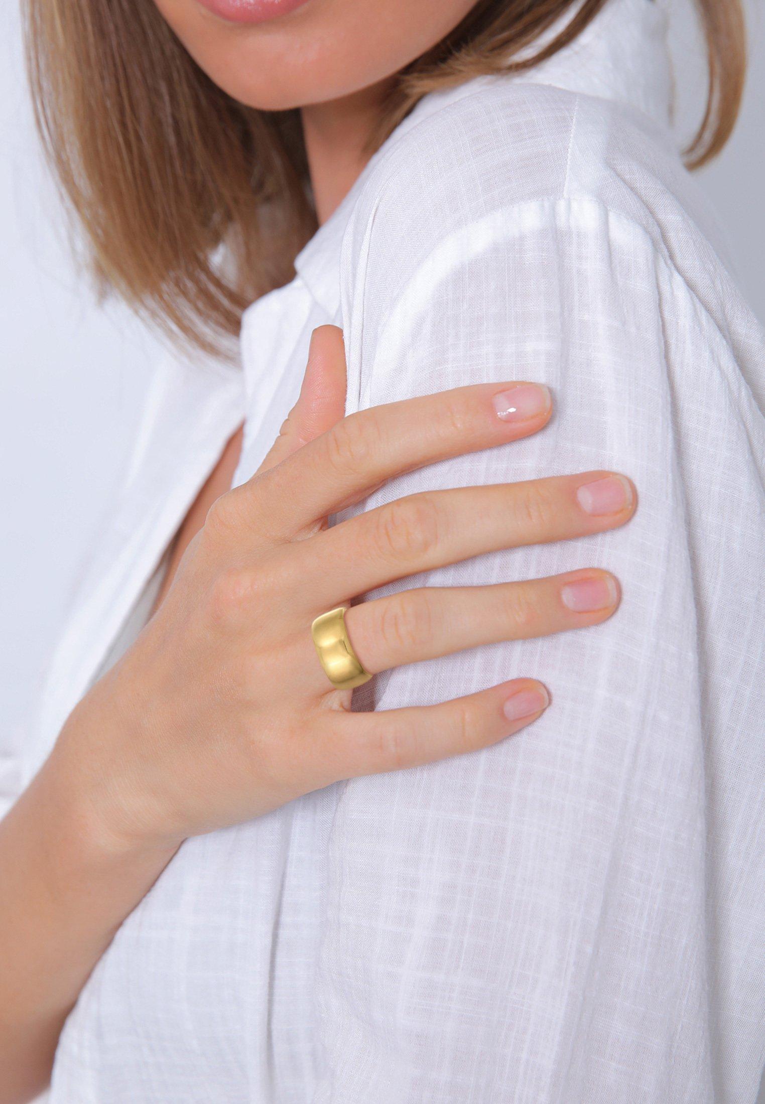 Elli  Ring Breit Schlicht Bandring Trend 