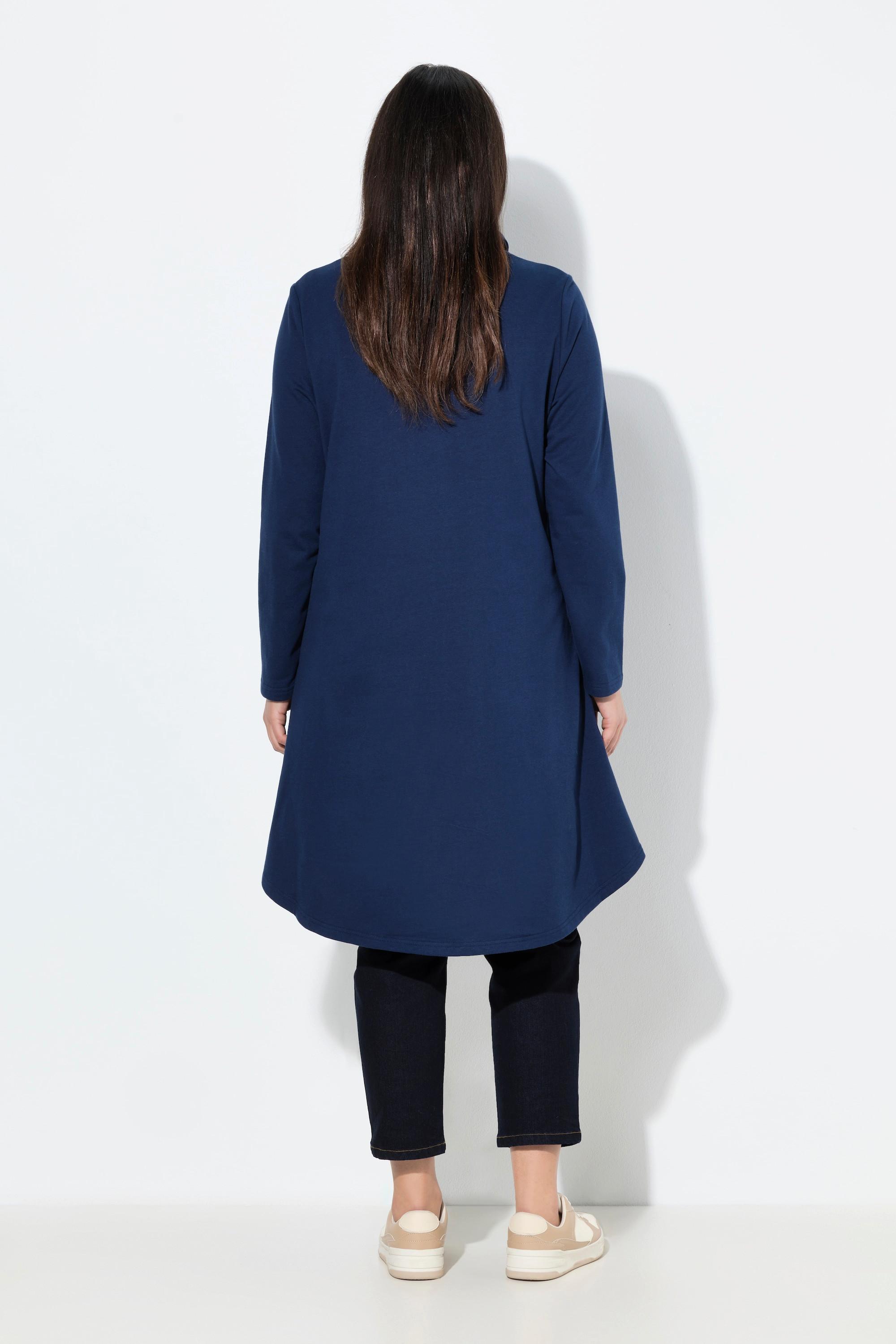 Ulla Popken Longsweater Volant Stehkragen Langarm Taschen  