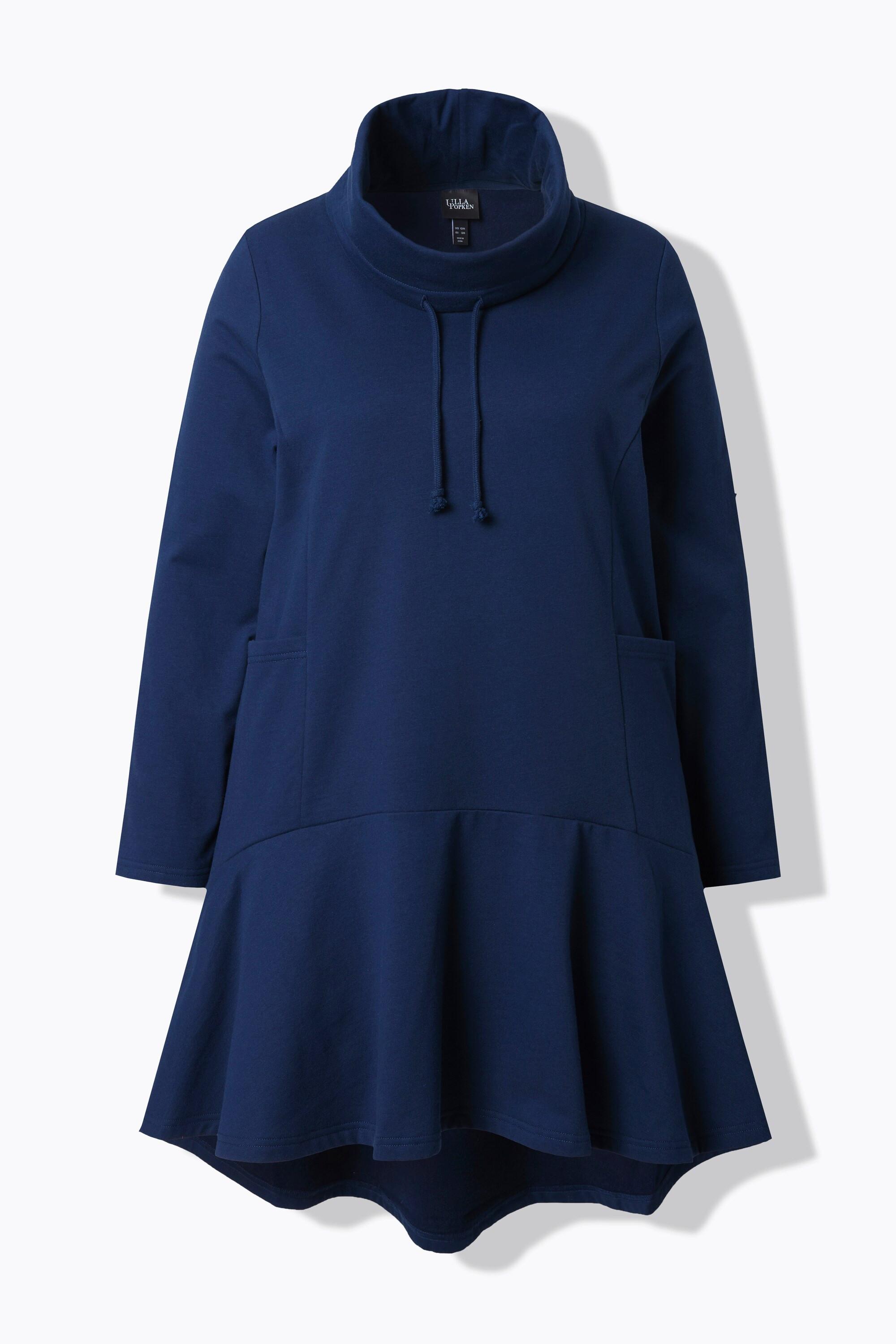 Ulla Popken Longsweater Volant Stehkragen Langarm Taschen  