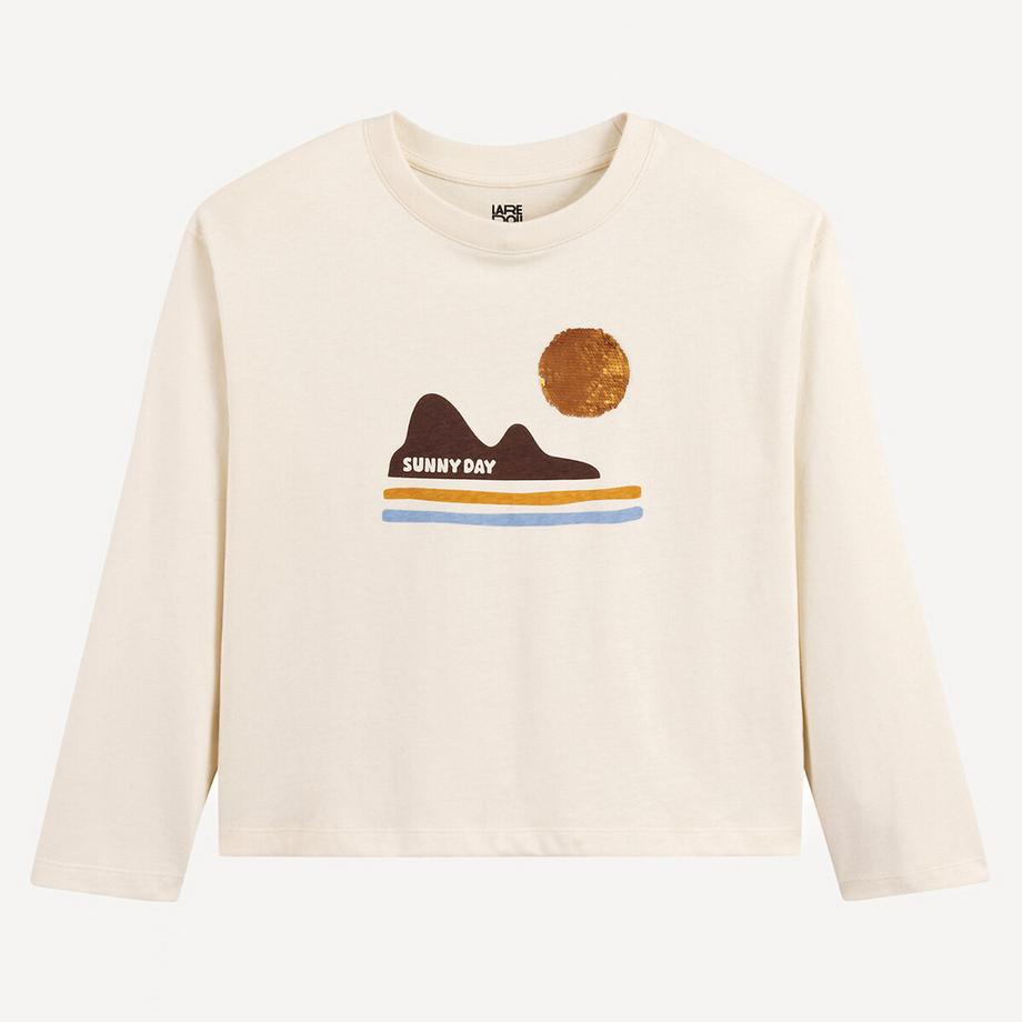 La Redoute Collections  Bedrucktes Langarmshirt mit Pailletten 