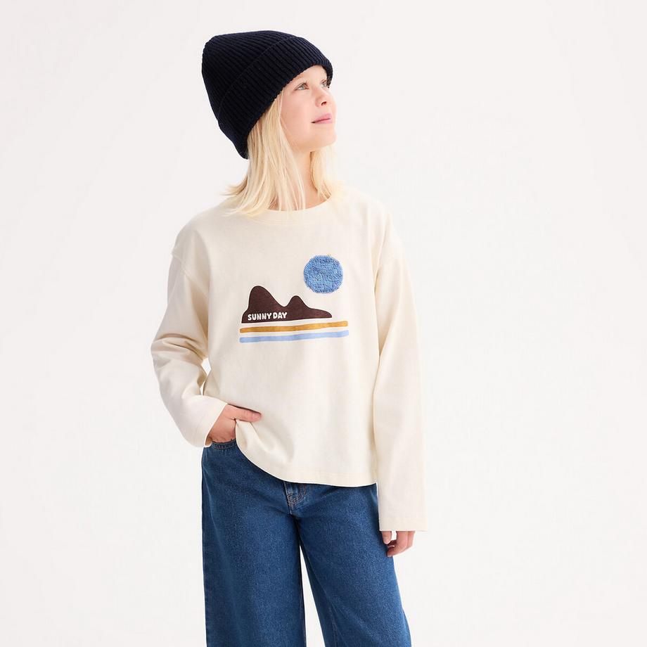 La Redoute Collections  Bedrucktes Langarmshirt mit Pailletten 