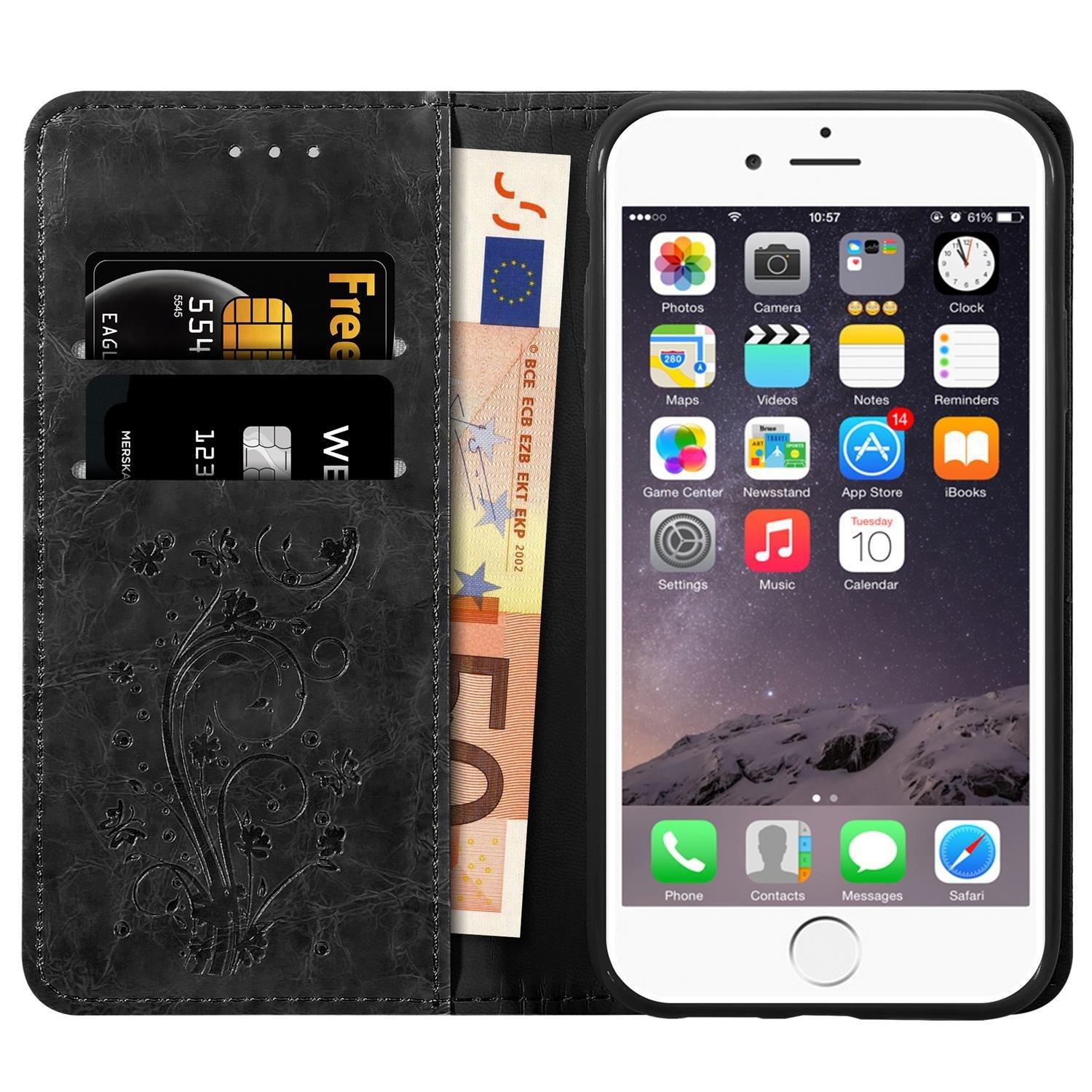 Cadorabo  Housse compatible avec Apple iPhone 6 PLUS / 6S PLUS avec ornements - Coque de protection avec fermeture magnétique, fonction de support et compartiment pour carte 