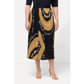 Jupe plissée à imprimé batik, taille élastique et ligne A