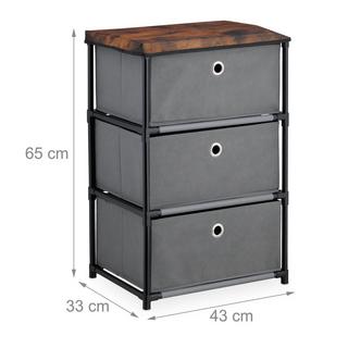 Northix Commode design en bois avec tiroirs en tissu  