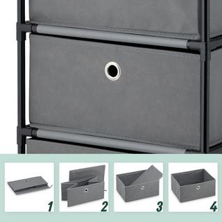 Northix Commode design en bois avec tiroirs en tissu  