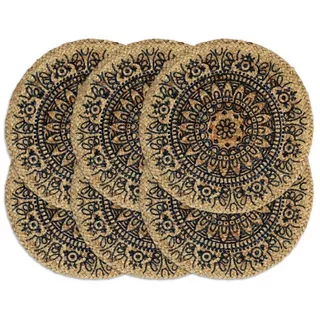 VidaXL Napperons  pcs rond jute jute  