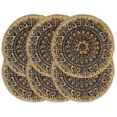 VidaXL Napperons  pcs rond jute jute  