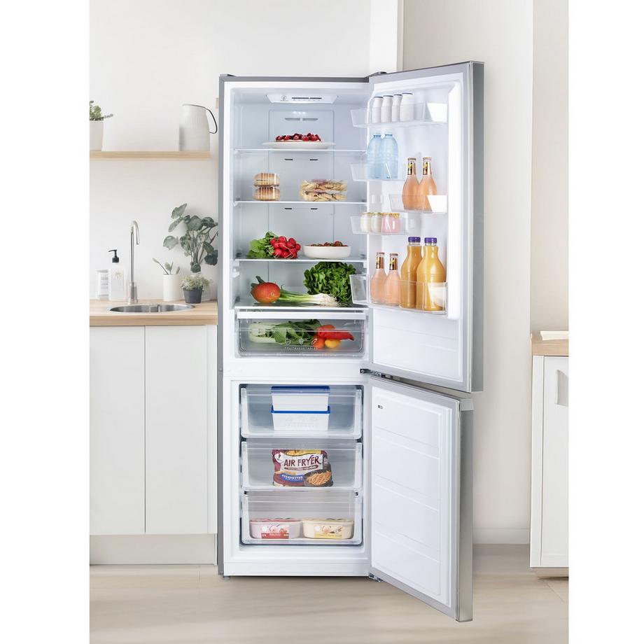 DOMO Kühl- / Gefrierkombination DO91336C, 310 L, INOX-Look, NoFrost  