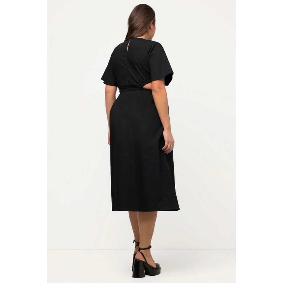Ulla Popken Maxikleid Cut-Outs Rundhals Halbarm  