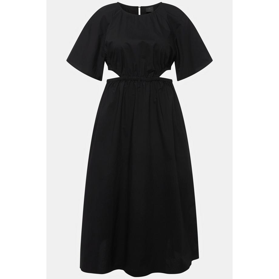Ulla Popken Maxikleid Cut-Outs Rundhals Halbarm  