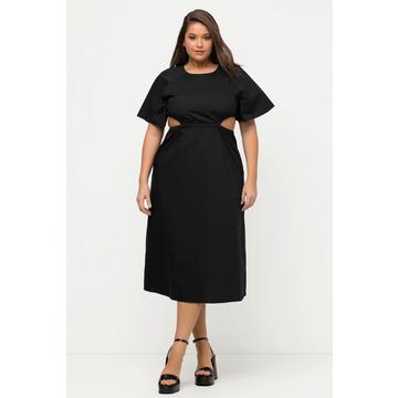 Robe maxi avec découpes, col rond et manches courtes