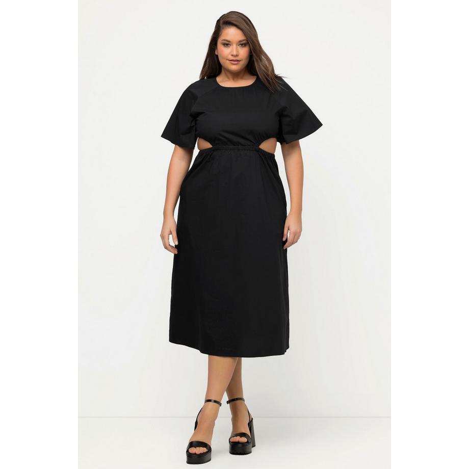 Ulla Popken Maxikleid Cut-Outs Rundhals Halbarm  