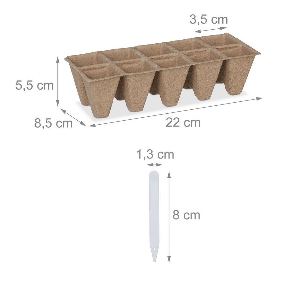 B2X Vasi per coltivazione, 200 pezzi, con etichetta  