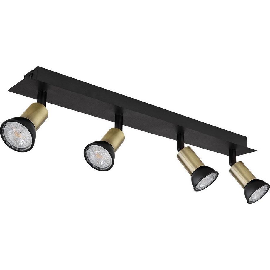 mutoni Faretto Drew metallo nero oro 4xGU10  