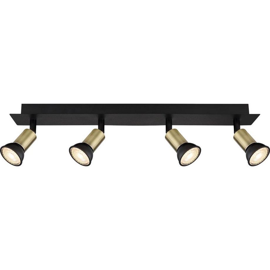 mutoni Faretto Drew metallo nero oro 4xGU10  