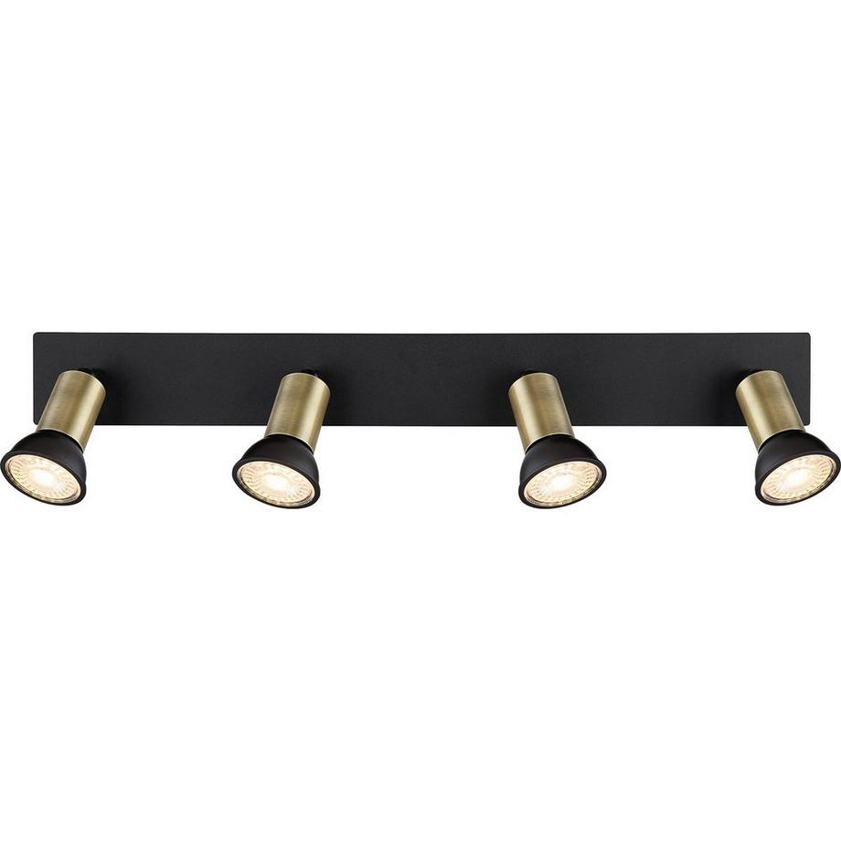 mutoni Faretto Drew metallo nero oro 4xGU10  