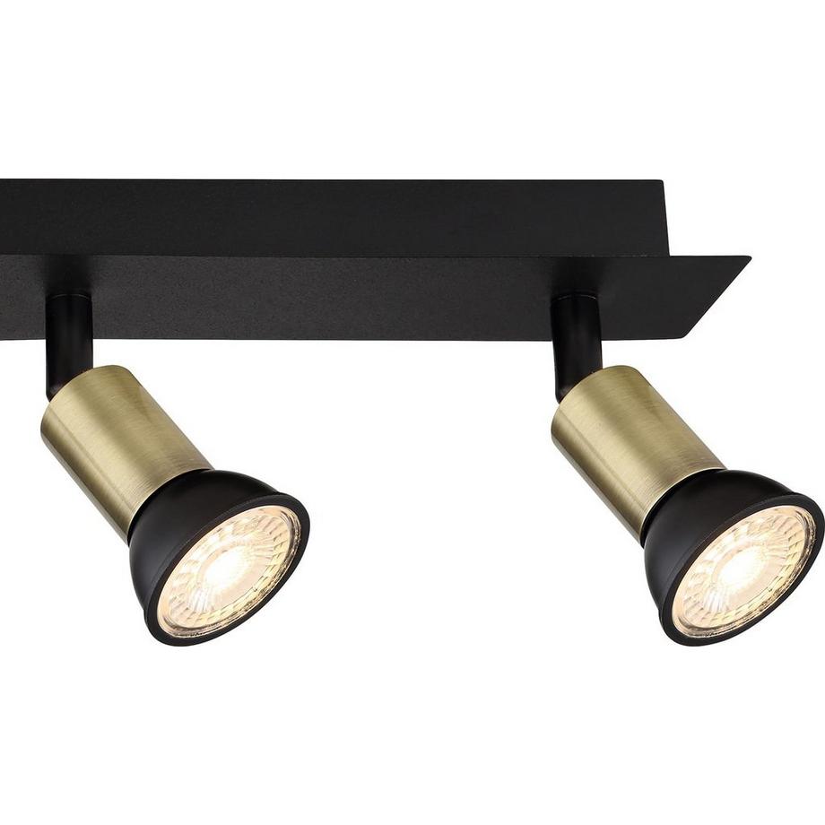 mutoni Faretto Drew metallo nero oro 4xGU10  