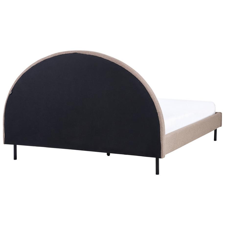 Beliani Lit avec sommier en Bouclé Rétro MARGUT  