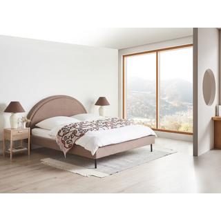 Beliani Bett mit Lattenrost aus Bouclé Retro MARGUT  