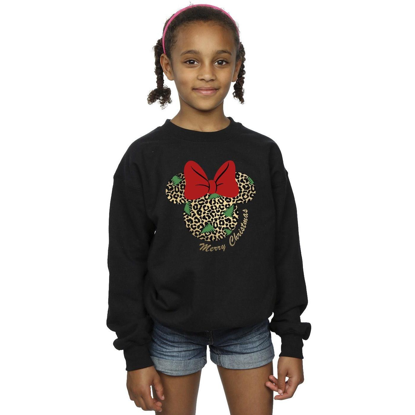 Disney  Minnie Mouse Leopard Christmas Sweatshirt 