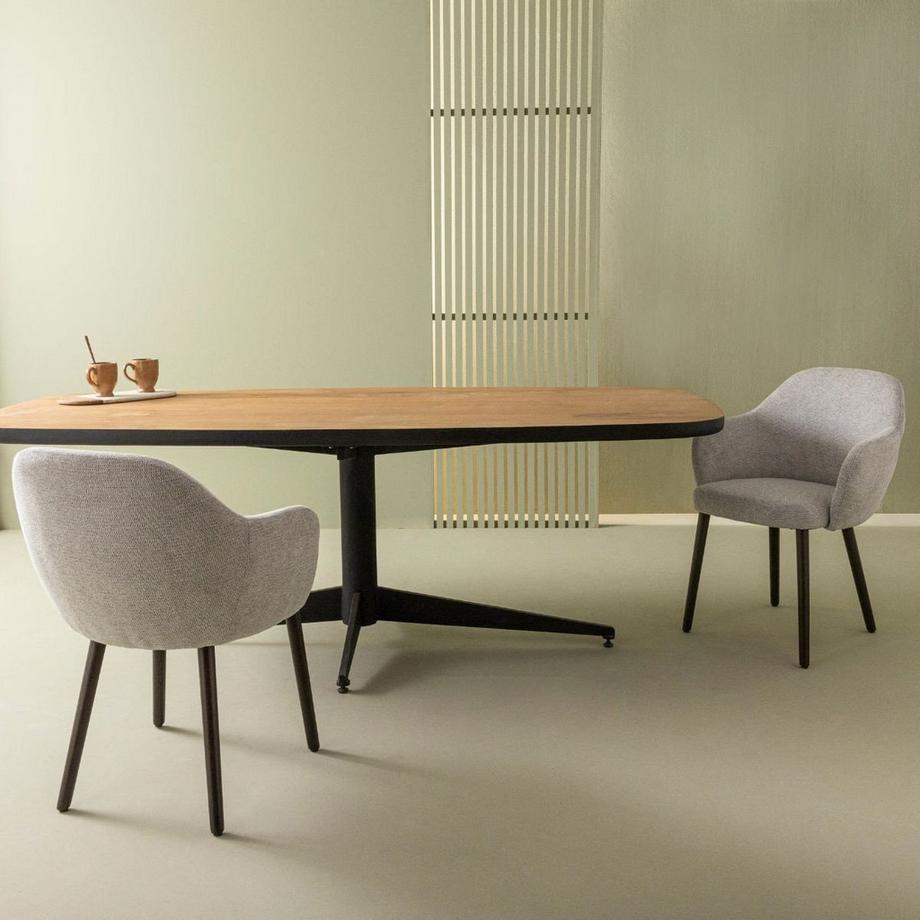 Calicosy Set di 6 poltrone bridge in tessuto grigio L51 cm - ERNEST  