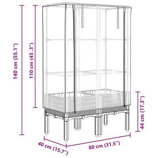 VidaXL letto rialzato Polipropilene  