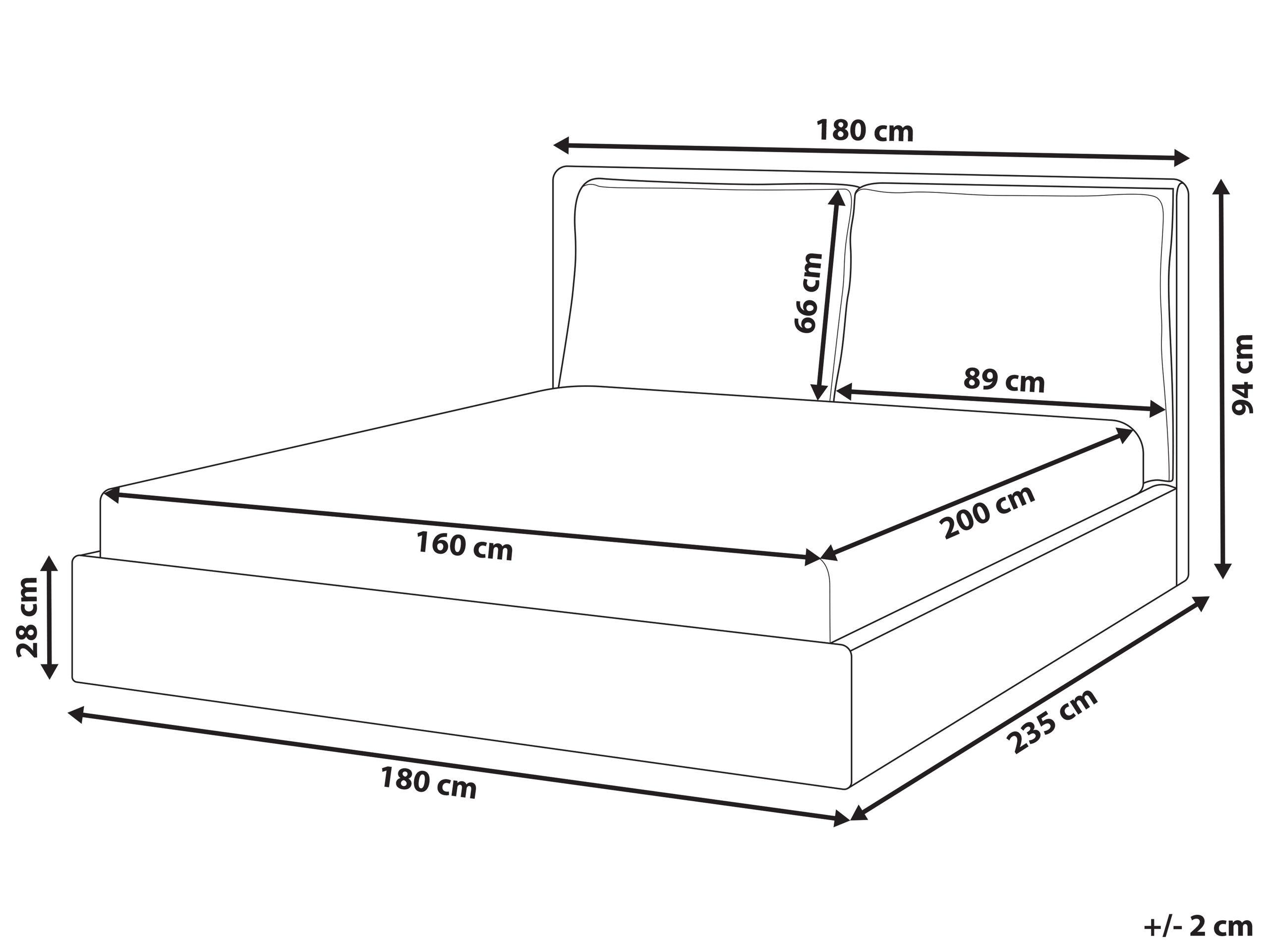 Beliani Letto en Tessuto Scandinavo BAJONNA  