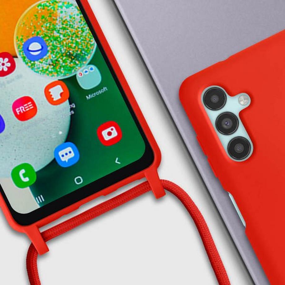 Avizar  Coque cordon Samsung 04s et A13 5G Rouge 