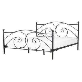 Beliani Lit à lattes en Acier Rétro DINARD  