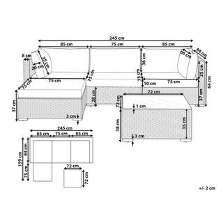 Beliani Salotto da giardino en Rattan sintetico Classico SANO  