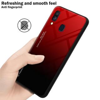 Cadorabo  Housse compatible avec Samsung Galaxy A40 - Coque de protection bicolore en silicone TPU et dos en verre trempé 