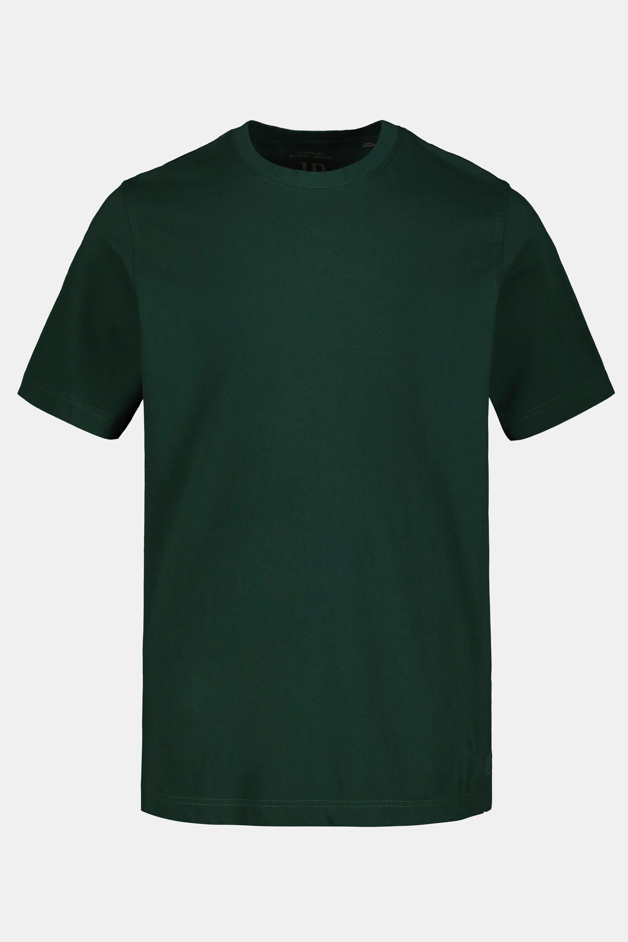 JP1880  T-shirt Basic en coton peigné, col rond vert foncé 