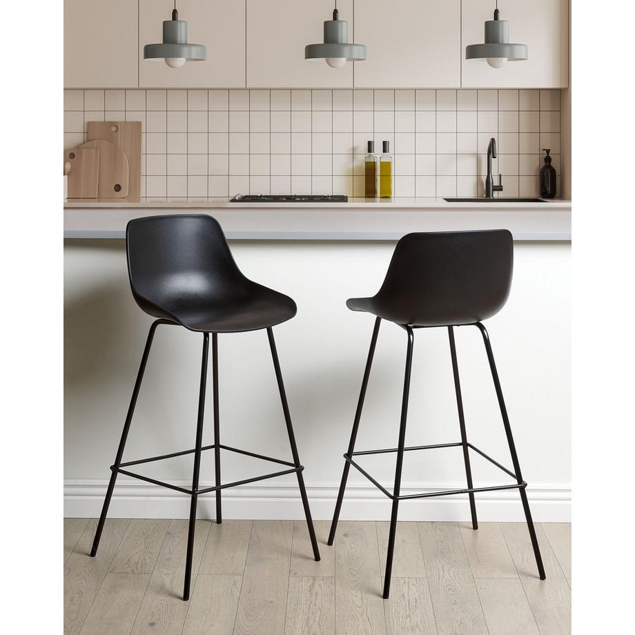 Beliani Lot de 2 chaises de bar en Matière synthétique  EMMET  