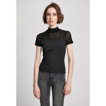 T-shirt donna Urban Classics flock lace turtleneck