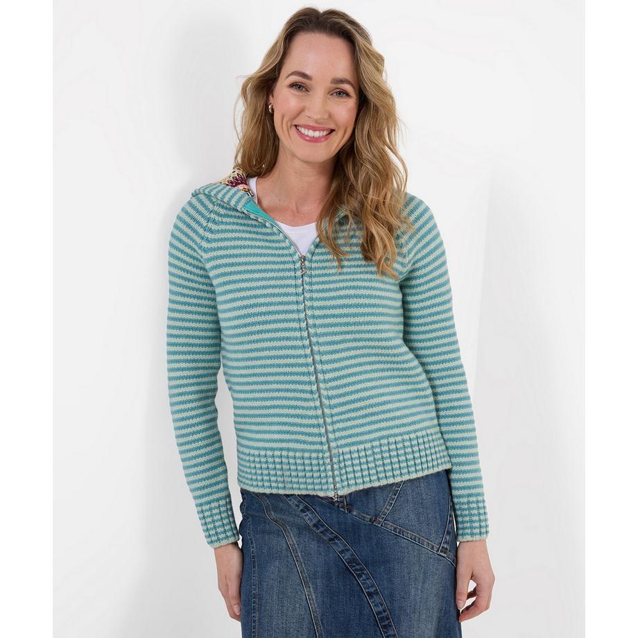 Cardigan à Capuche Rayé Pixie