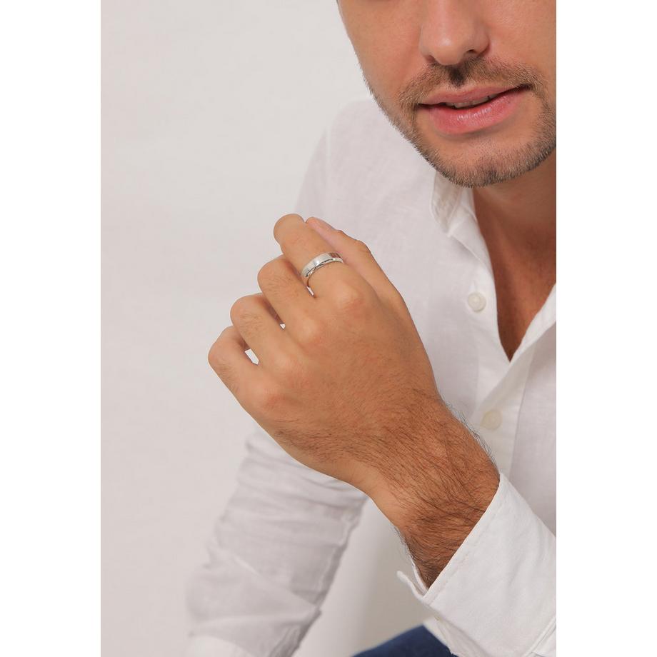Kuzzoi  Bague Herren Bandring Basic 925 Silber 