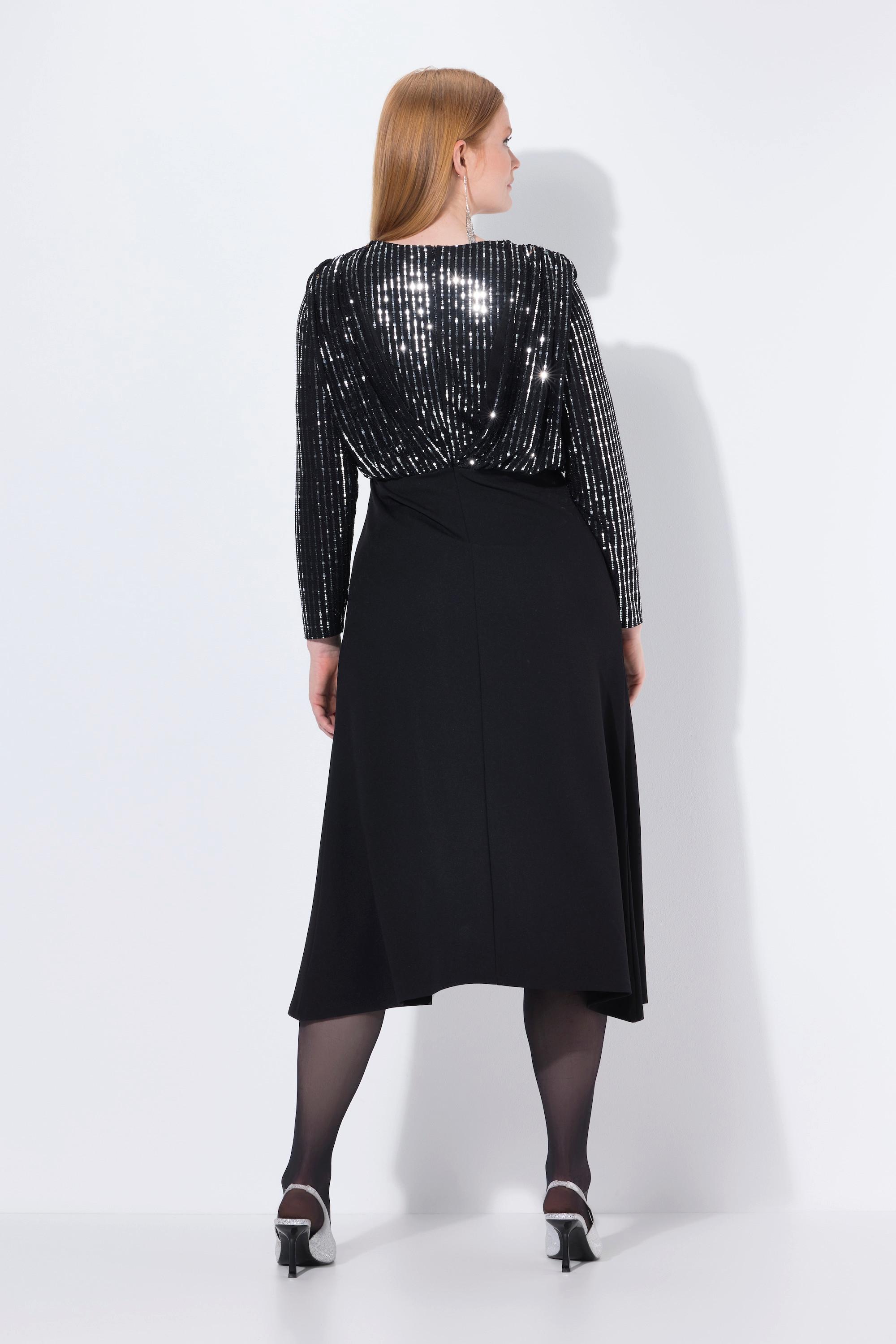 Ulla Popken Maxi Bodyconkleid Glitzerjersey Langer Rock  