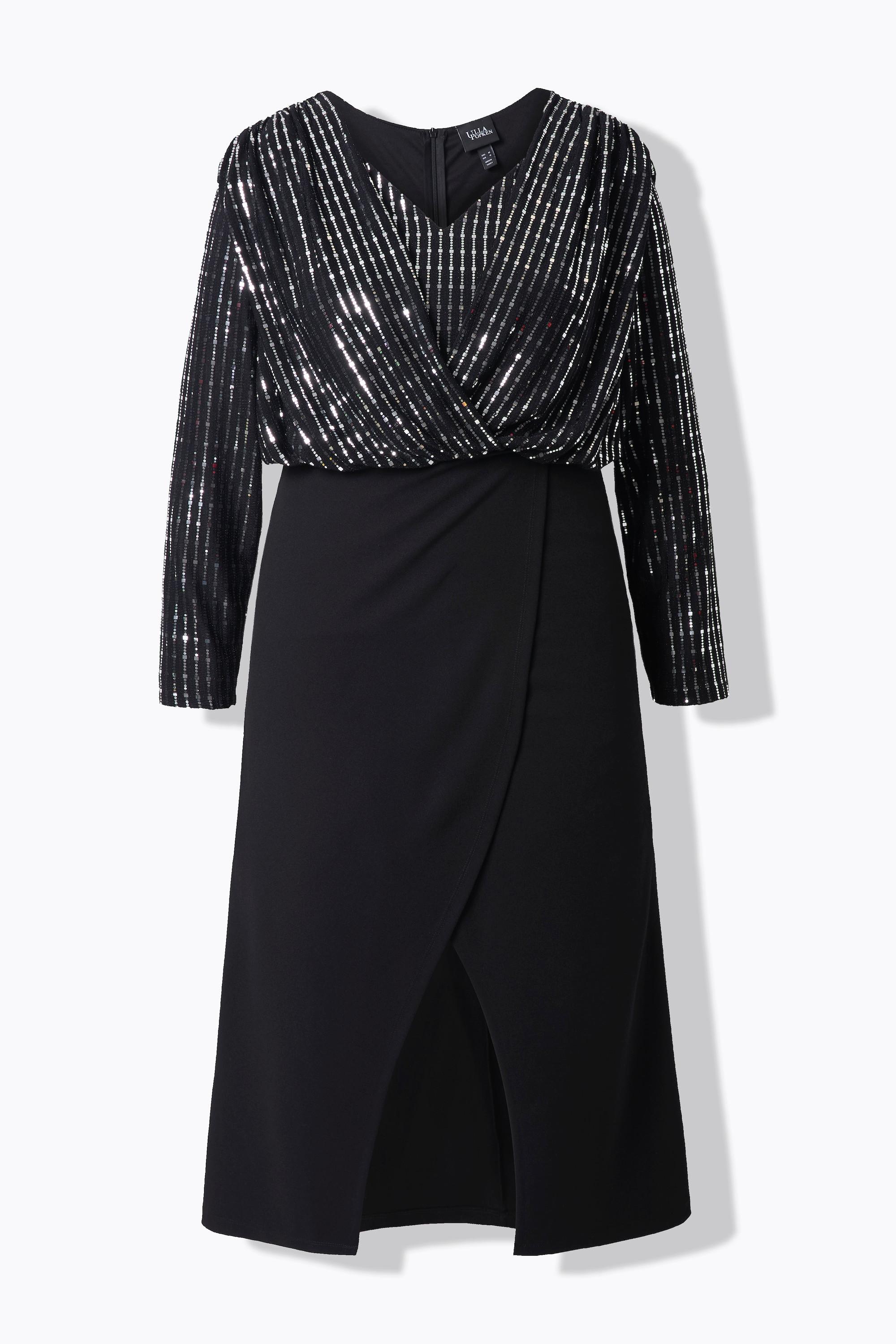 Ulla Popken Maxi Bodyconkleid Glitzerjersey Langer Rock  