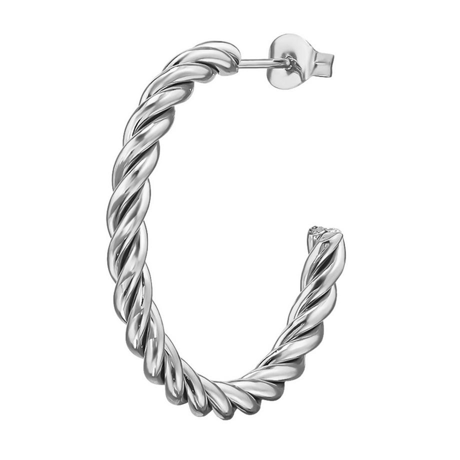 Maxte  Gedrehte Halbe Creolen/Ohrstecker aus Edelstahl 